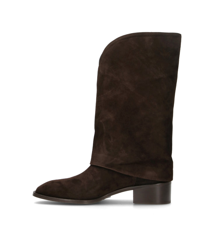 REBECCA VAN DIK Stivale donna testa di moro in suede