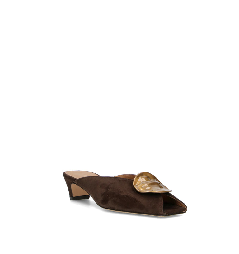 REBECCA VAN DIK Sandalo donna testa di moro in suede