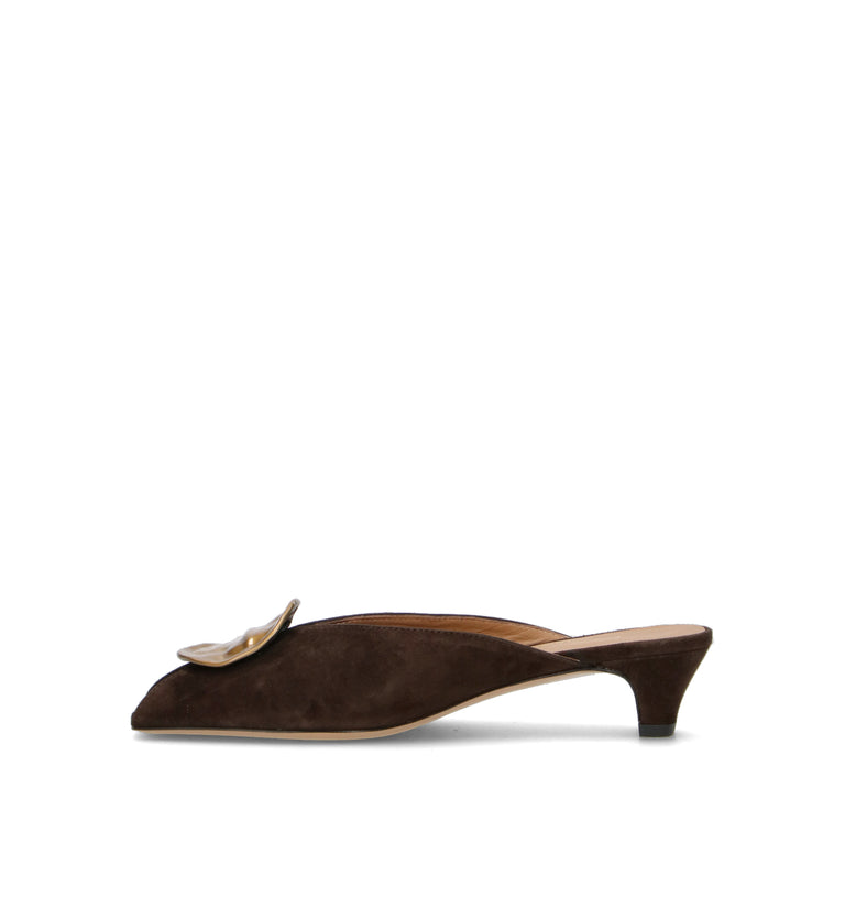 REBECCA VAN DIK Sandalo donna testa di moro in suede