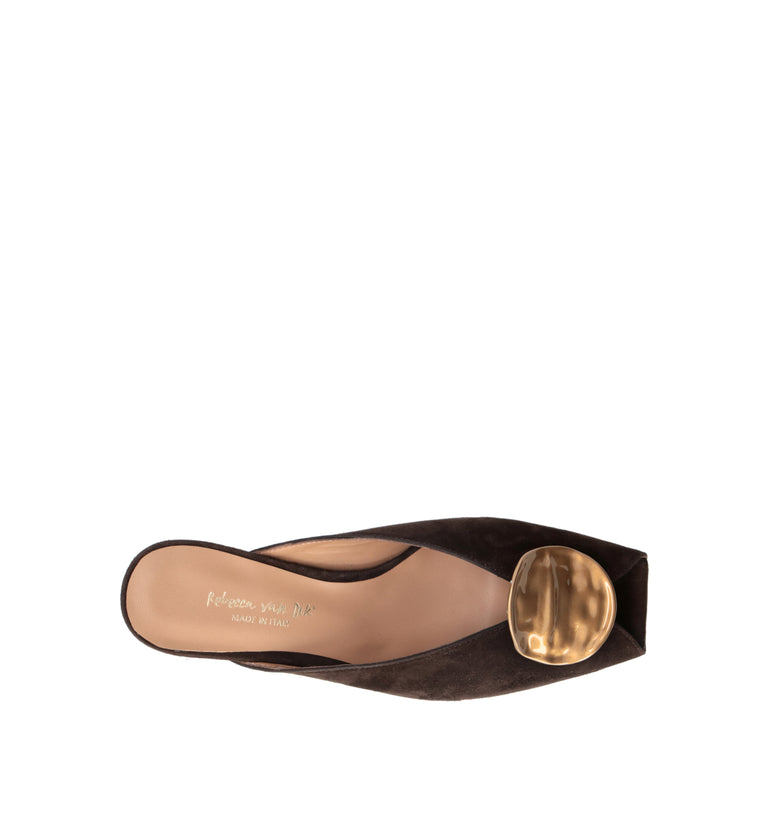 REBECCA VAN DIK Sandalo donna testa di moro in suede