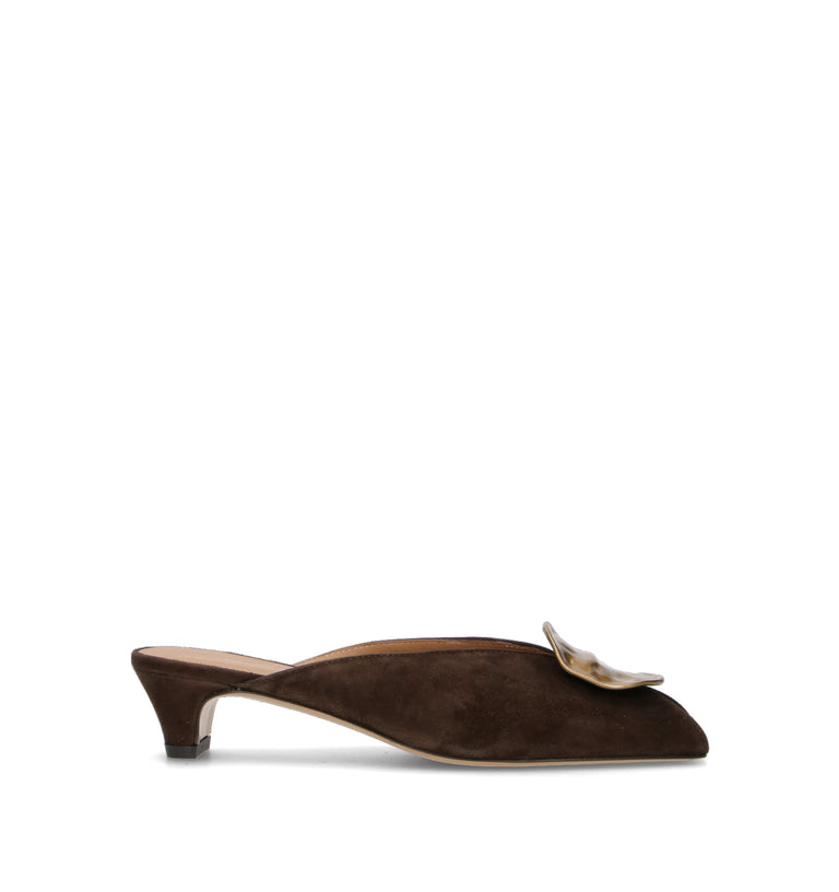 REBECCA VAN DIK Sandalo donna testa di moro in suede