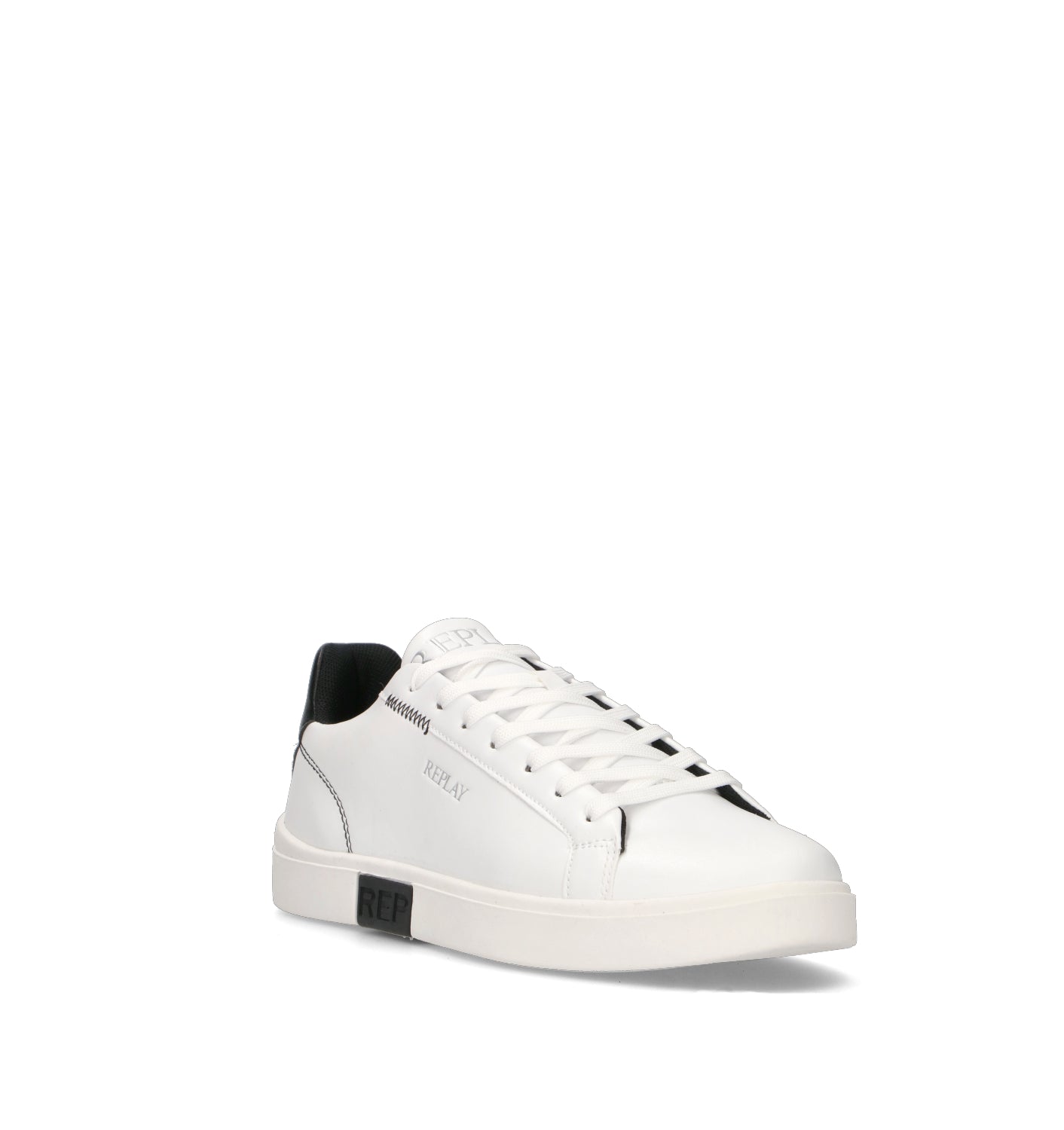 REPLAY Sneaker uomo bianca/nera in pelle