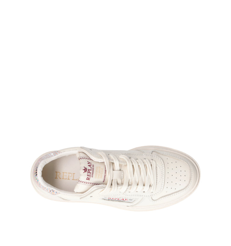REPLAY Sneaker donna panna in pelle