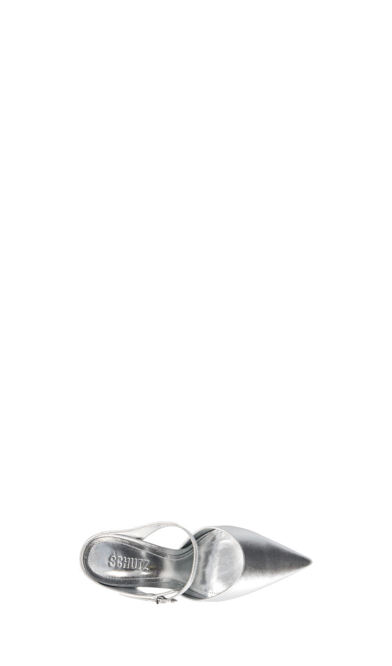 SCHUTZ Slingback donna argento in pelle