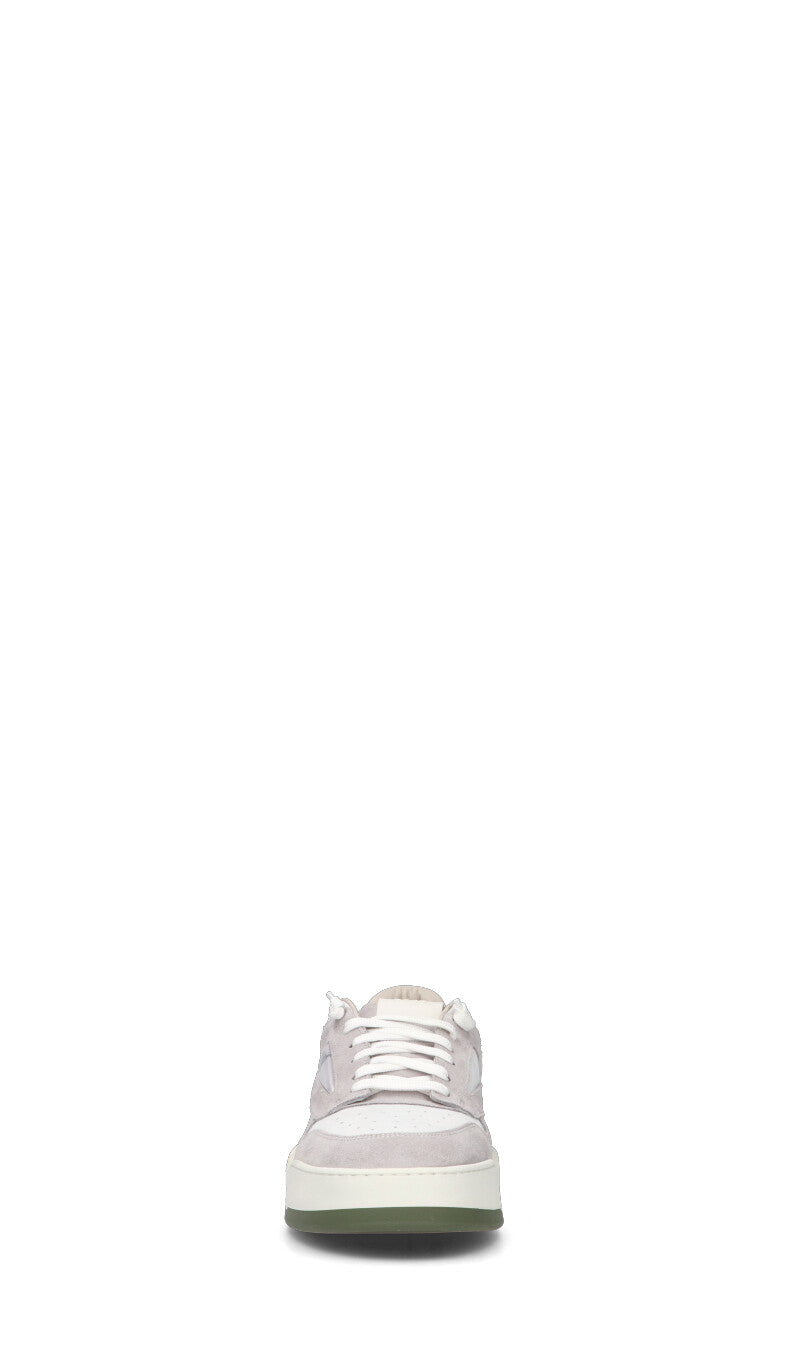 P448 Sneaker uomo bianca/verde in pelle