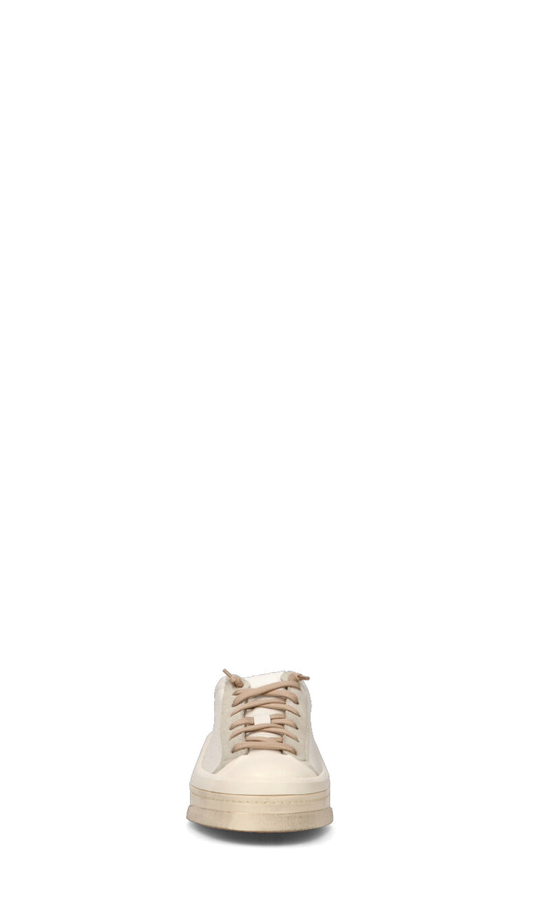 P448 Sneaker uomo bianca/beige in pelle