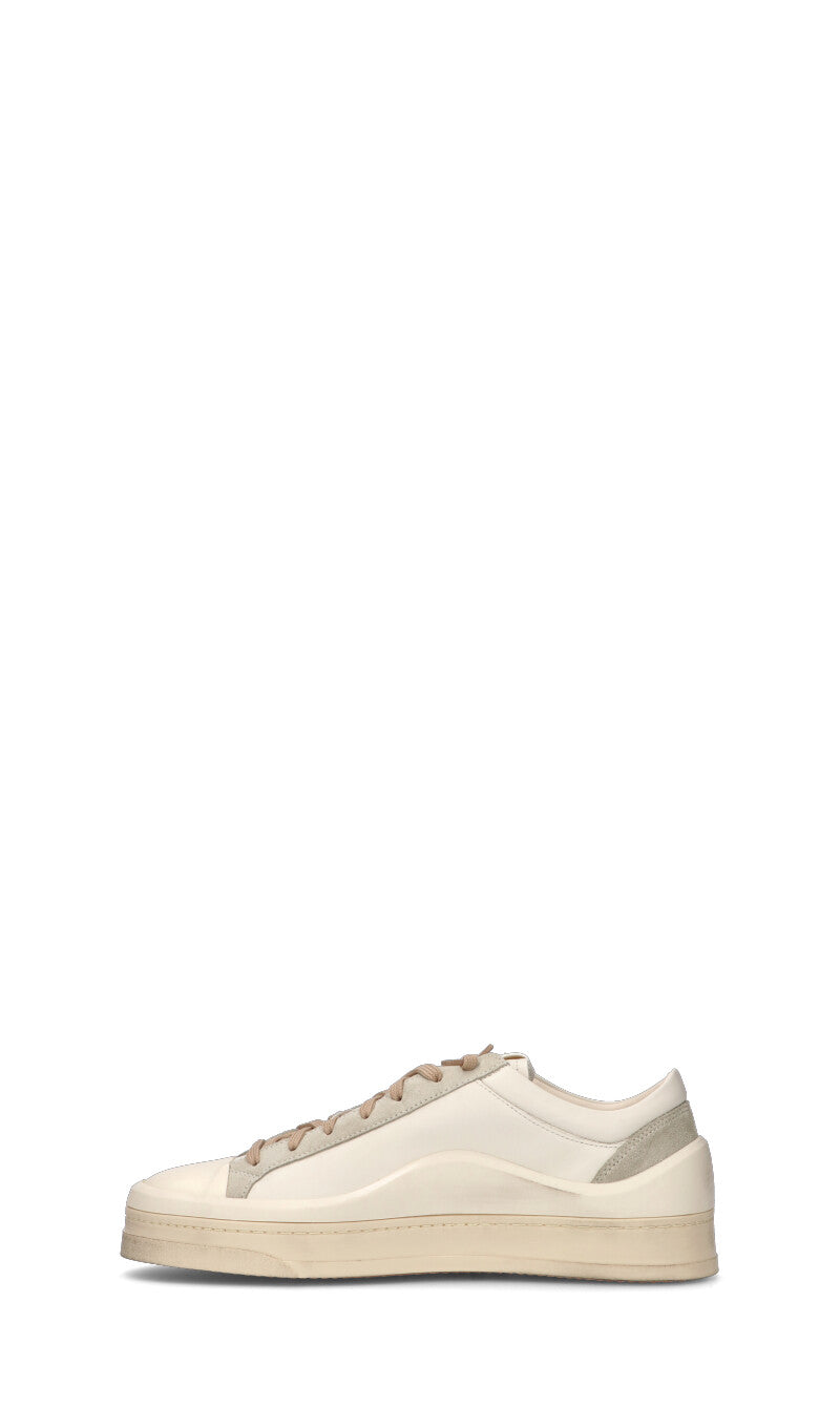 P448 Sneaker uomo bianca/beige in pelle