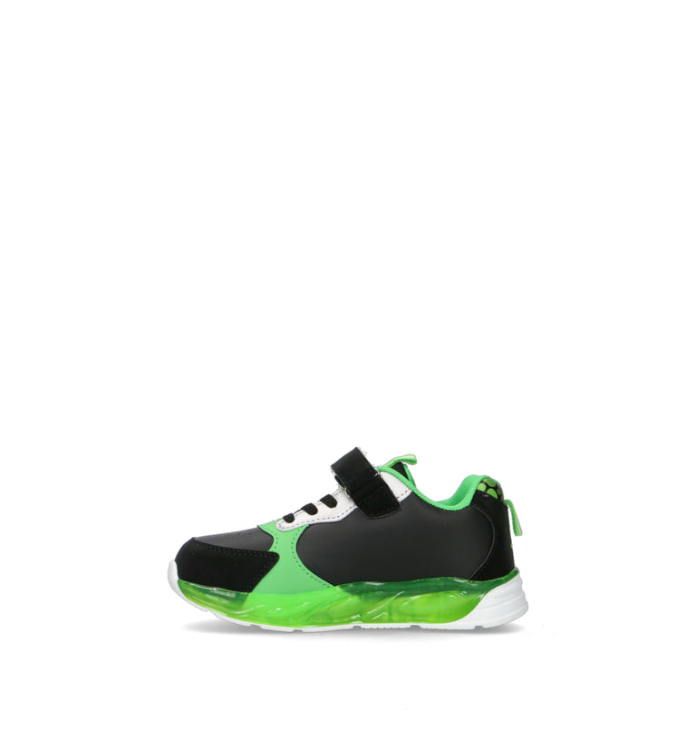 DISNEY Sneaker bimbo verde/nera con luci