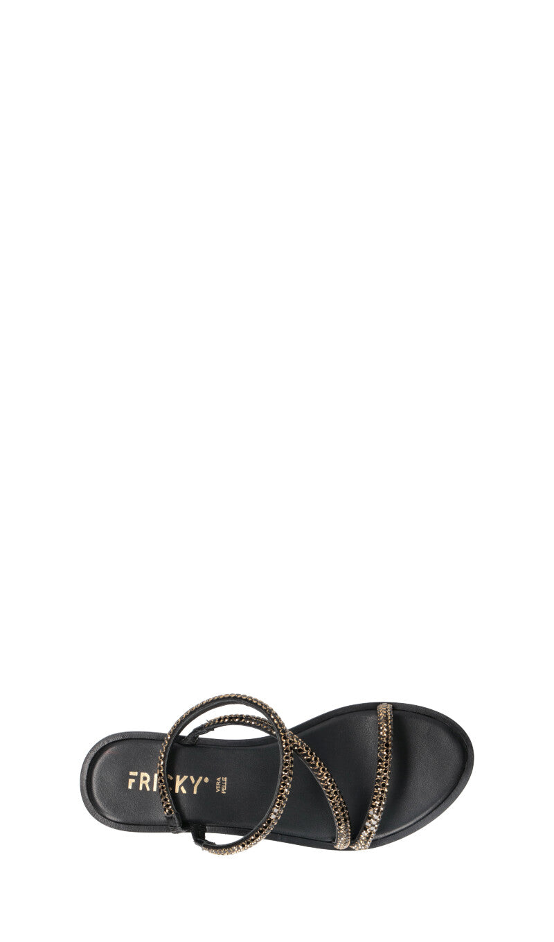 FRICKY Sandalo donna nero in pelle