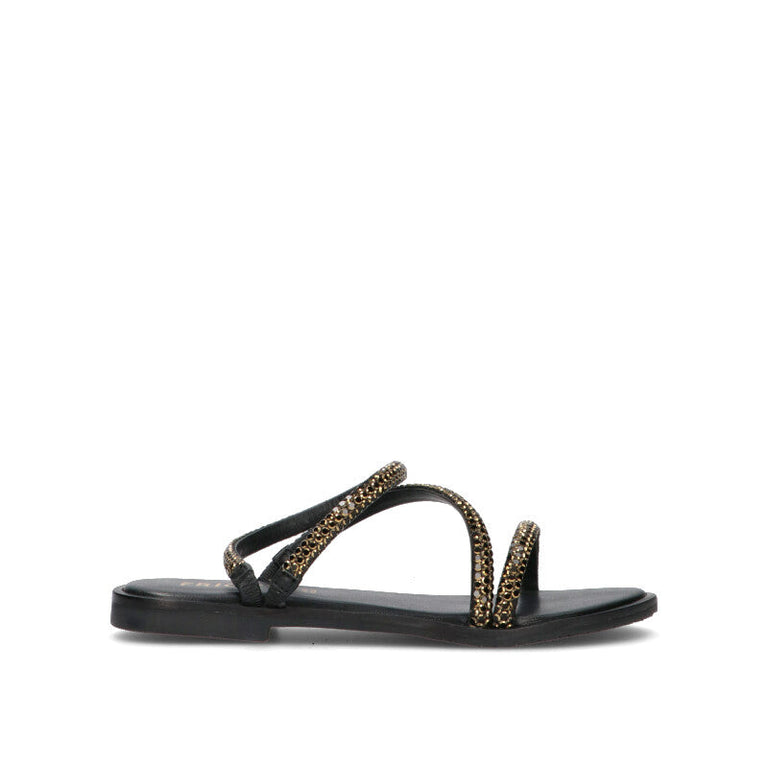 FRICKY Sandalo donna nero in pelle