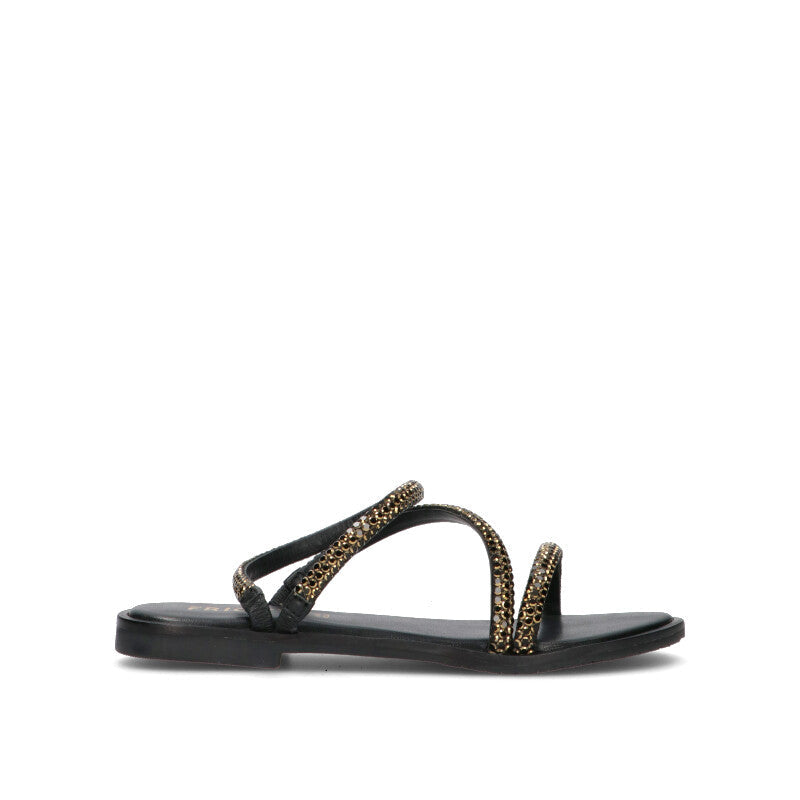 FRICKY Sandalo donna nero in pelle