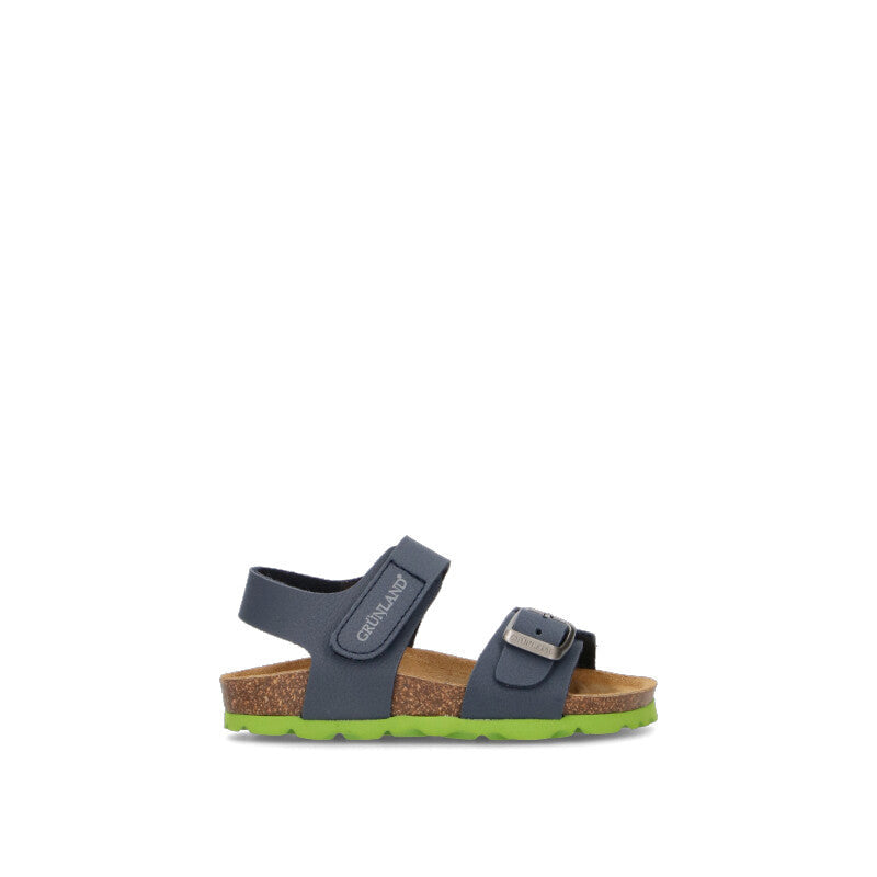 GRUNLAND Sandalo bambina blu/lime