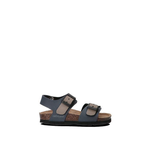 GRUNLAND Sandalo bimbo blu/beige in pelle