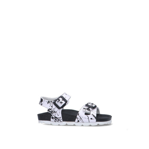 GRUNLAND Sandalo bimba bianco/nero