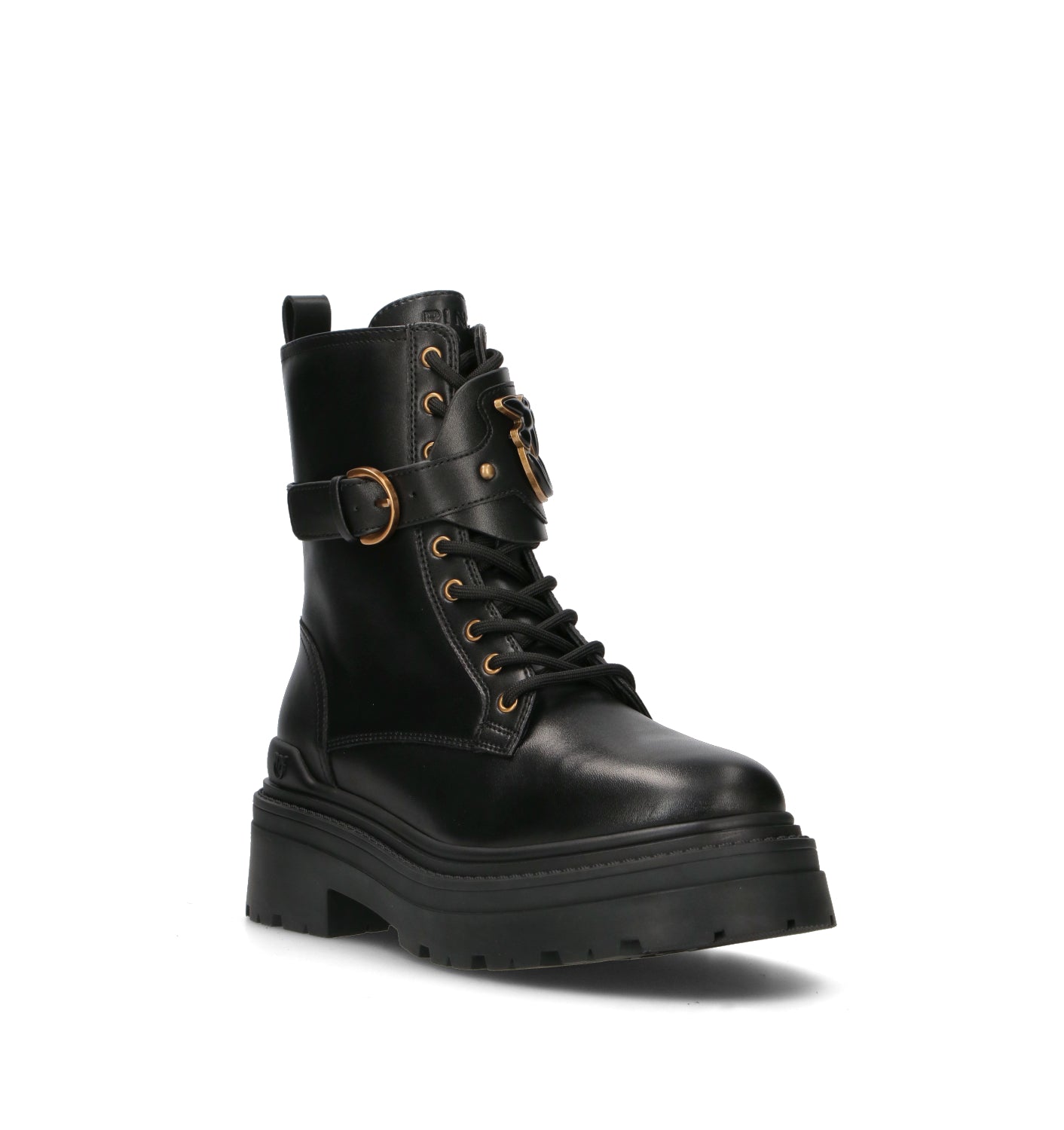PINKO Anfibio donna nero in pelle