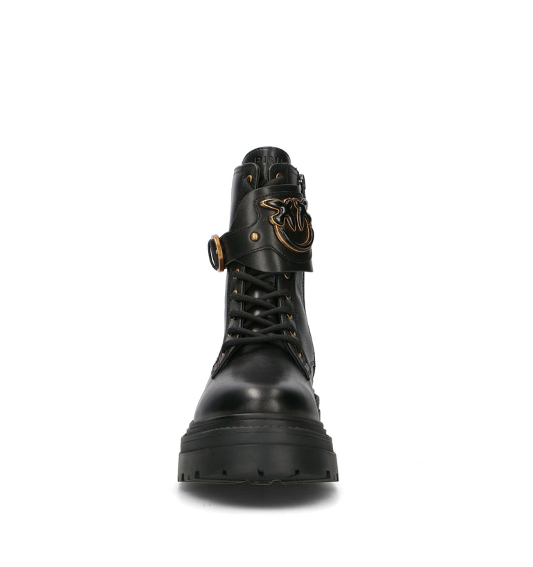 PINKO Anfibio donna nero in pelle