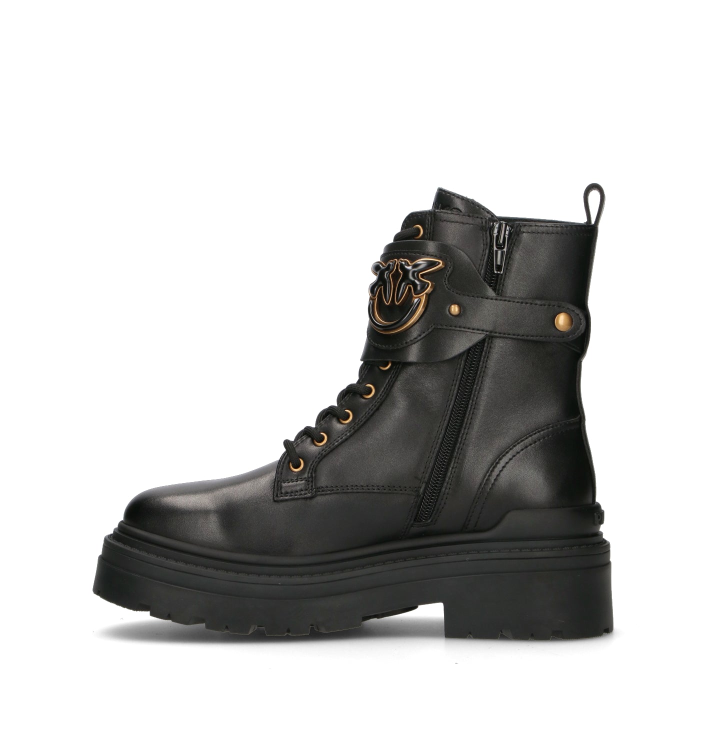 PINKO Anfibio donna nero in pelle