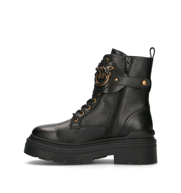PINKO Anfibio donna nero in pelle