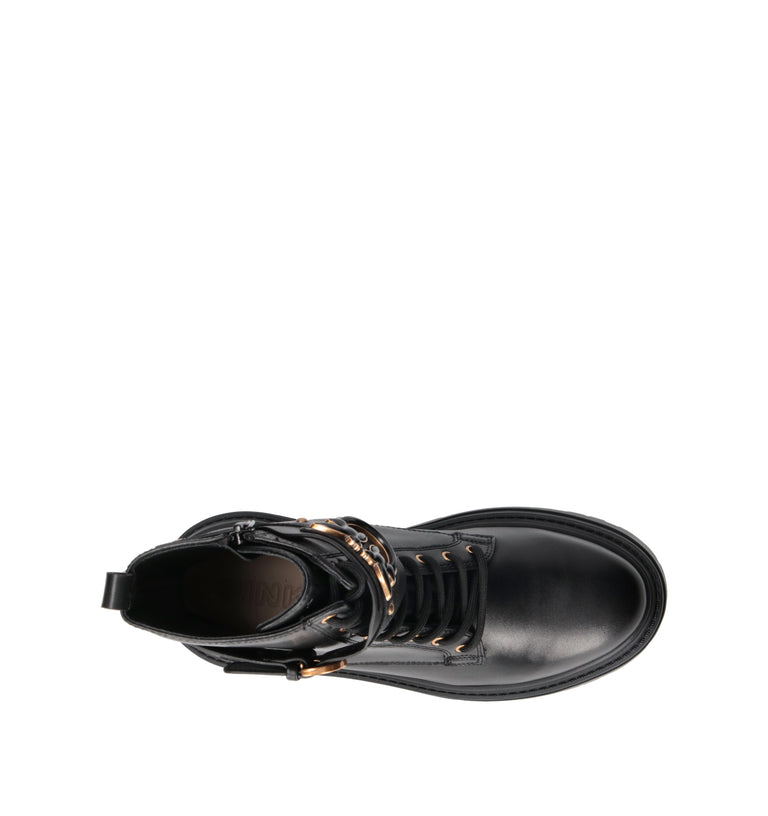 PINKO Anfibio donna nero in pelle