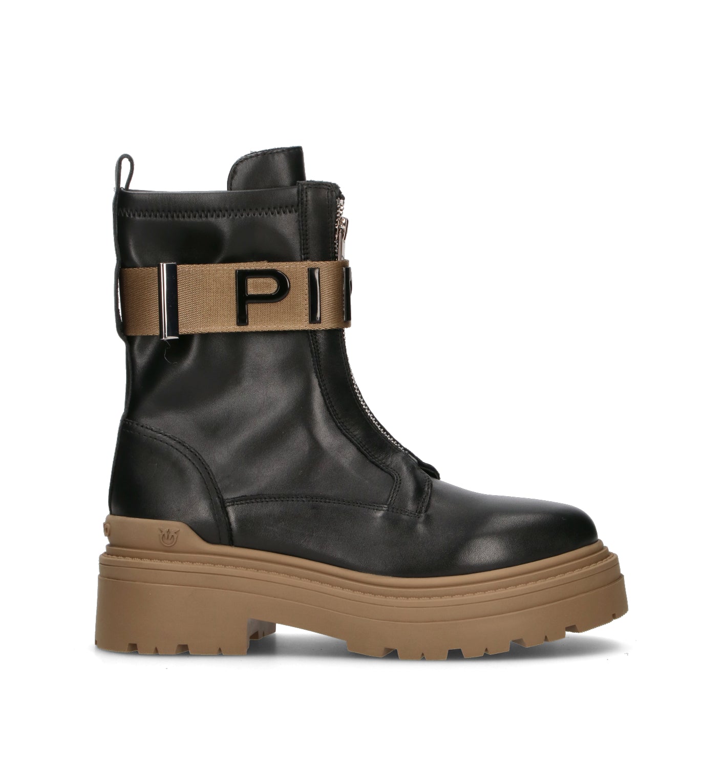 PINKO Anfibio donna nero in pelle