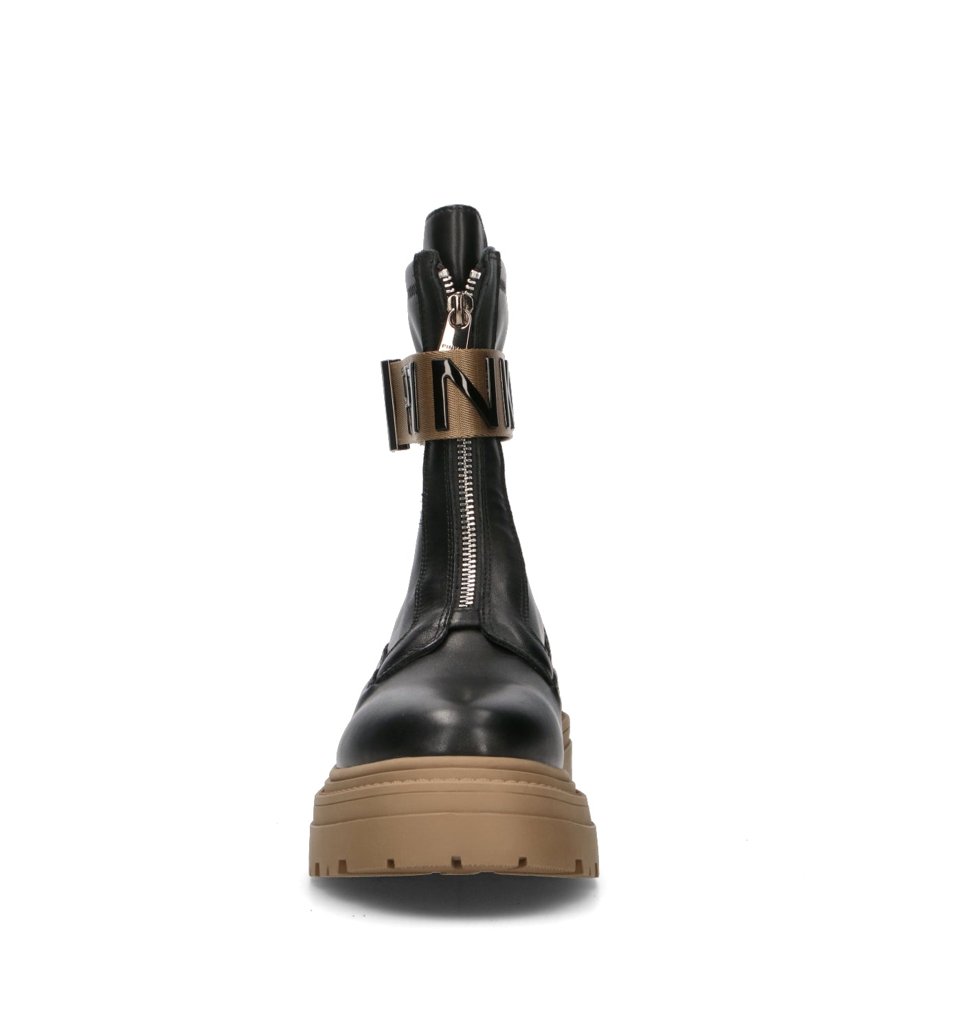 PINKO Anfibio donna nero in pelle