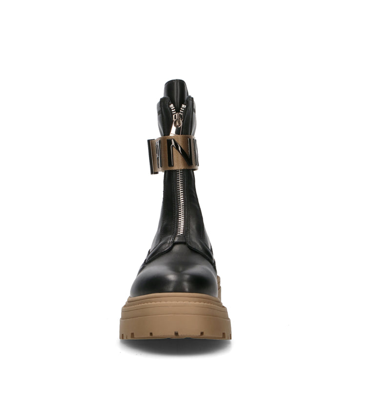 PINKO Anfibio donna nero in pelle