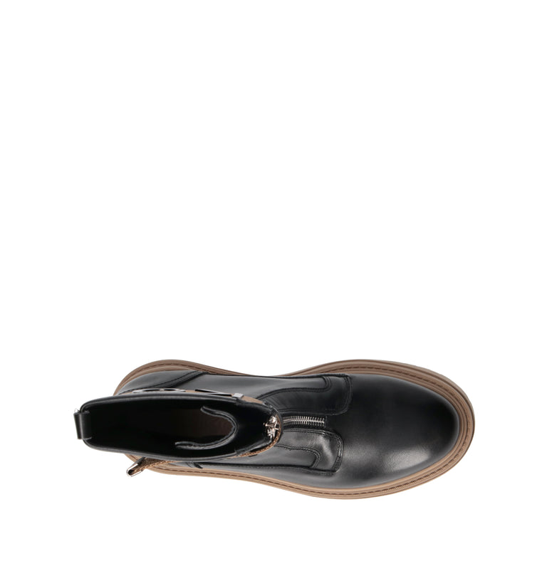 PINKO Anfibio donna nero in pelle