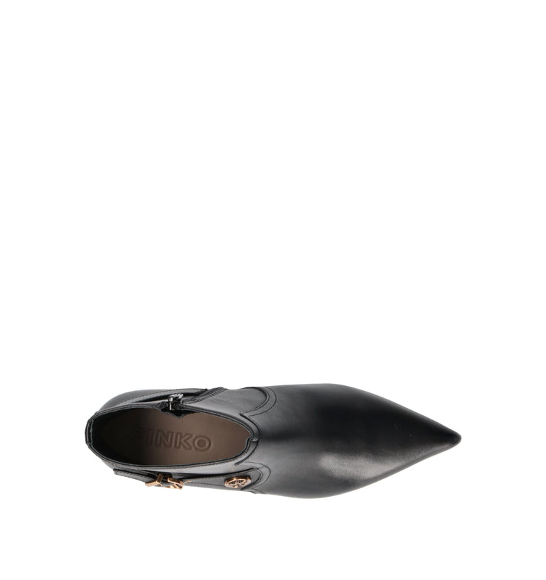 PINKO Tronchetto donna nero in pelle
