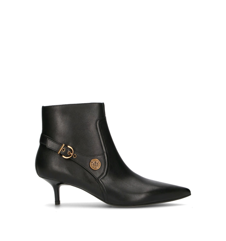 PINKO Tronchetto donna nero in pelle