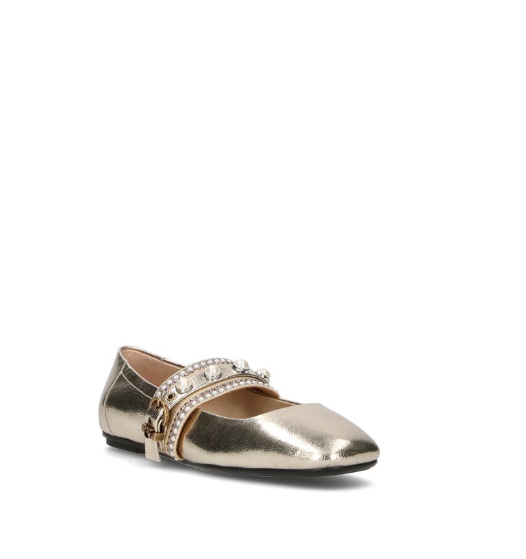 PINKO Ballerina donna platino in pelle