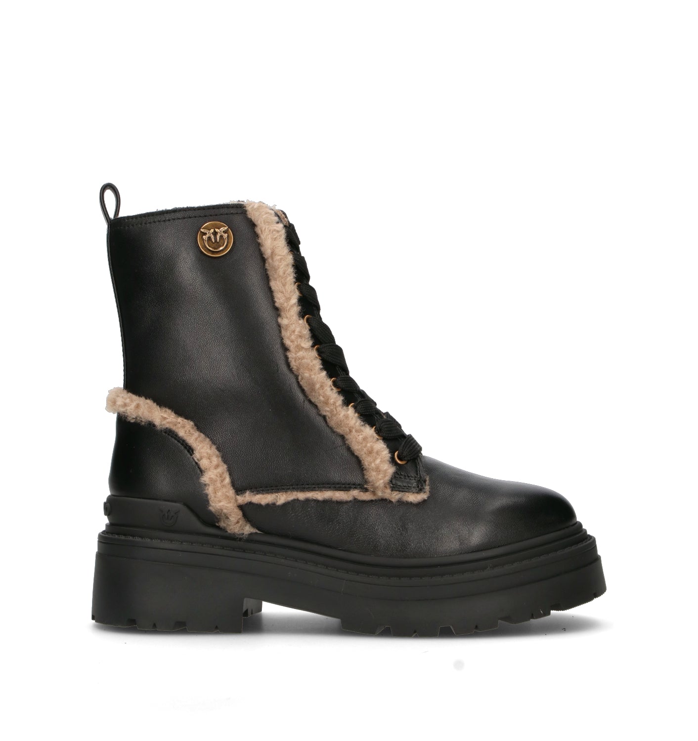 PINKO Anfibio donna nero in pelle