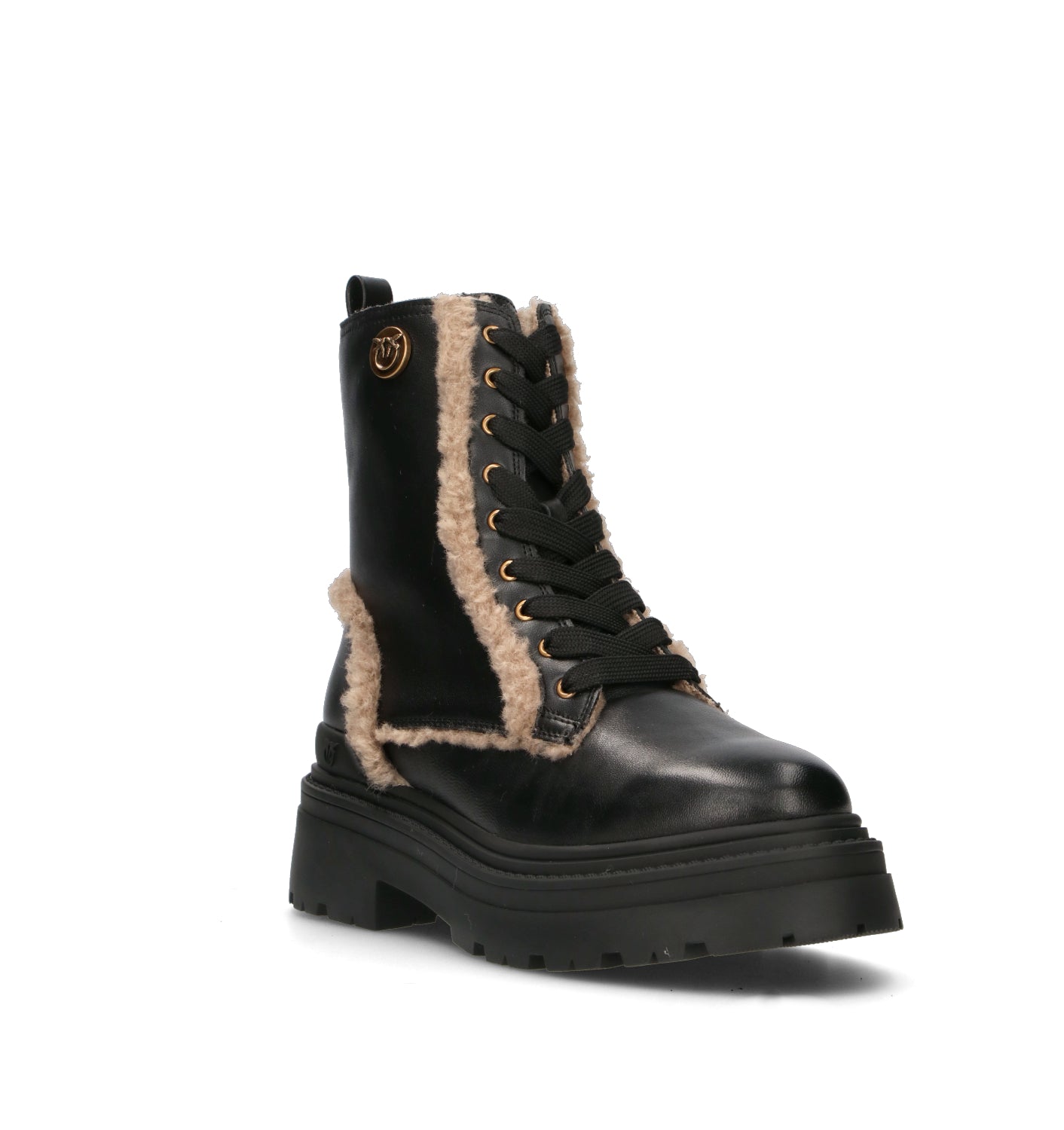 PINKO Anfibio donna nero in pelle