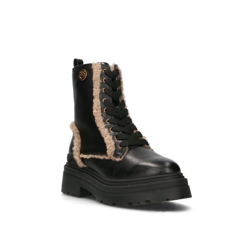PINKO Anfibio donna nero in pelle