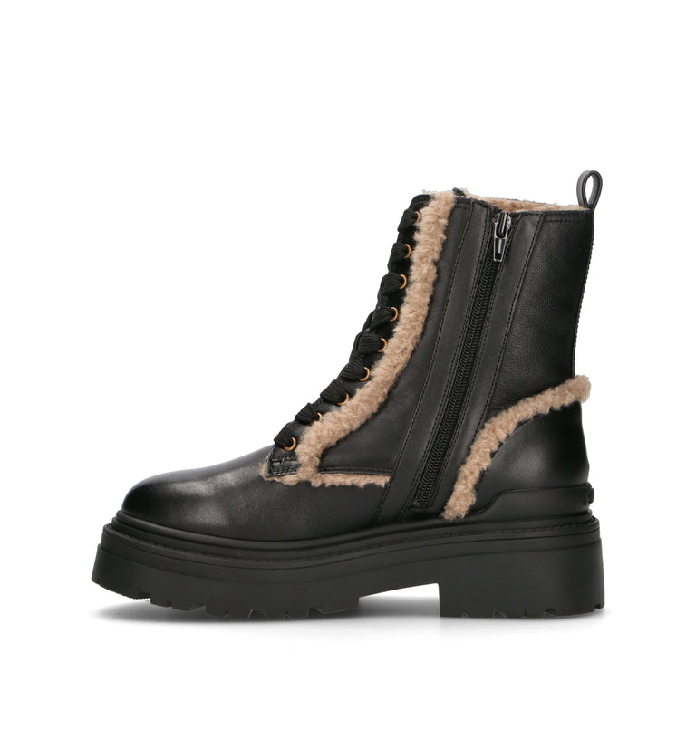 PINKO Anfibio donna nero in pelle