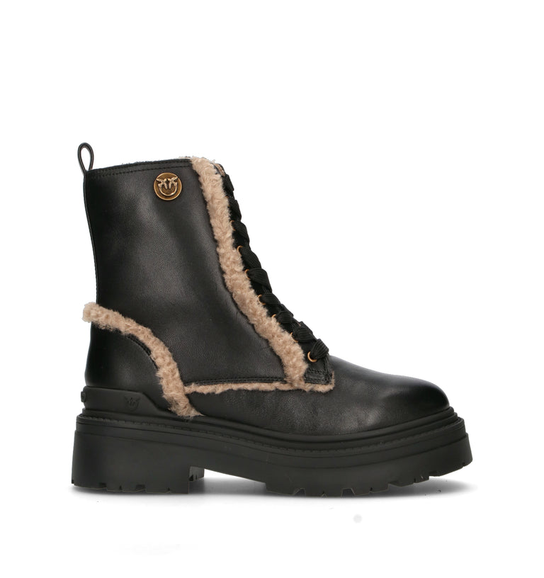 PINKO Anfibio donna nero in pelle