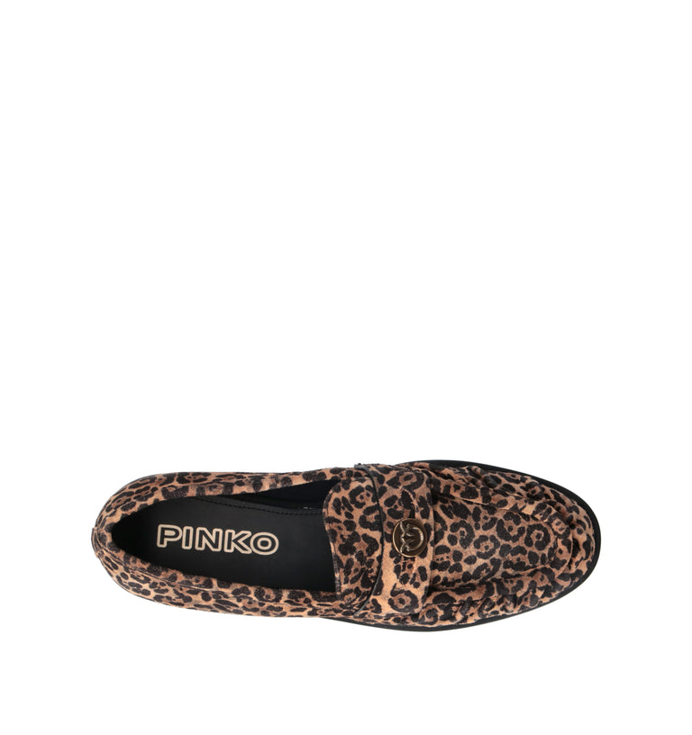 PINKO Mocassino donna leopardato in suede