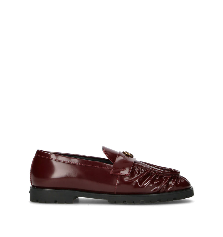 PINKO Mocassino donna bordeaux in pelle