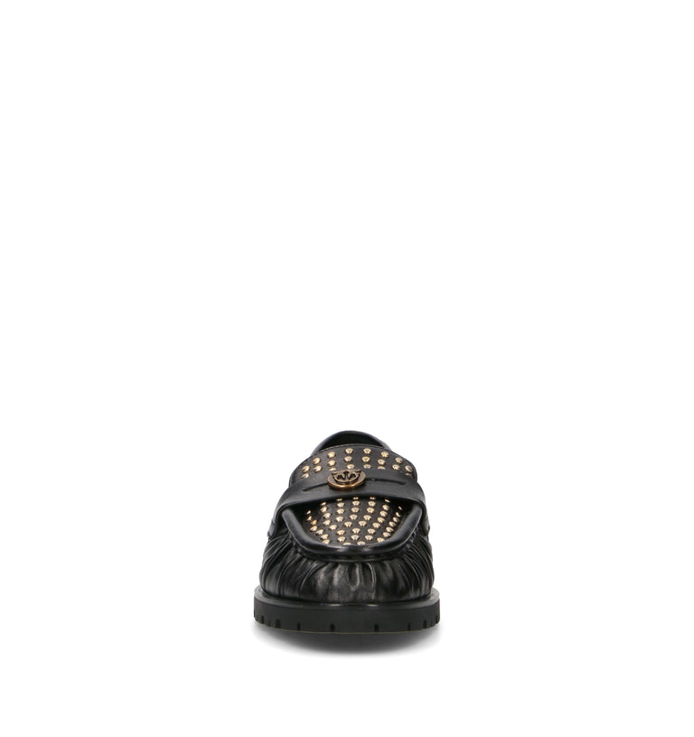 PINKO Mocassino donna nero in pelle