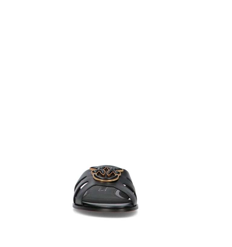 PINKO Ciabatta donna nera in pelle