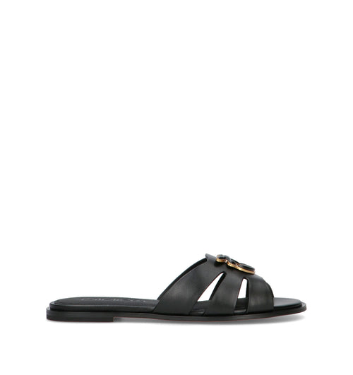 PINKO Ciabatta donna nera in pelle
