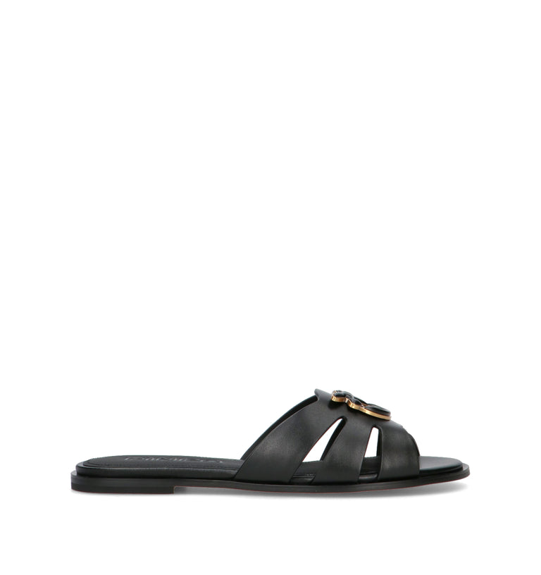 PINKO Ciabatta donna nera in pelle
