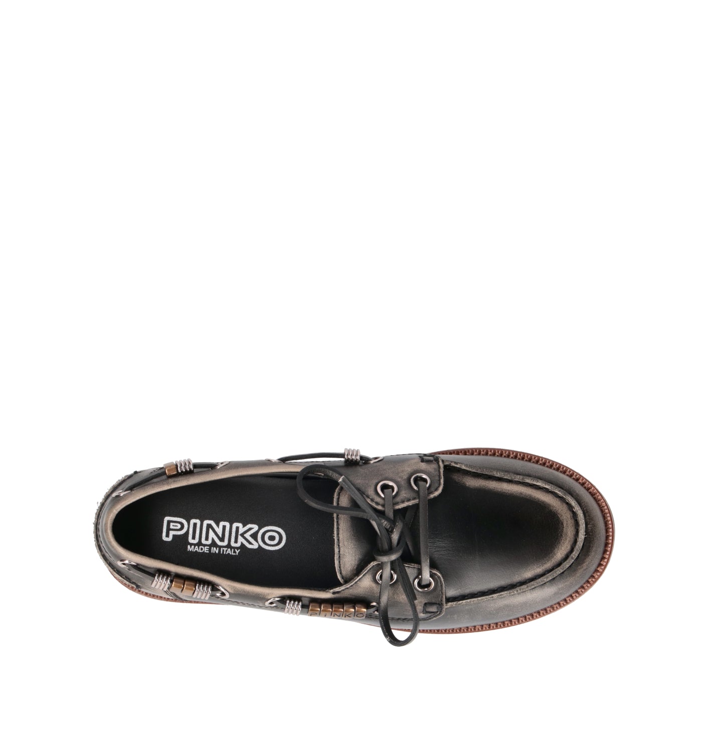 PINKO Scarpa barca donna nera in pelle