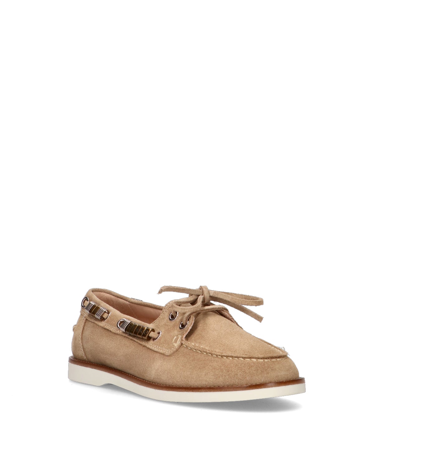 PINKO Scarpa barca donna beige in suede