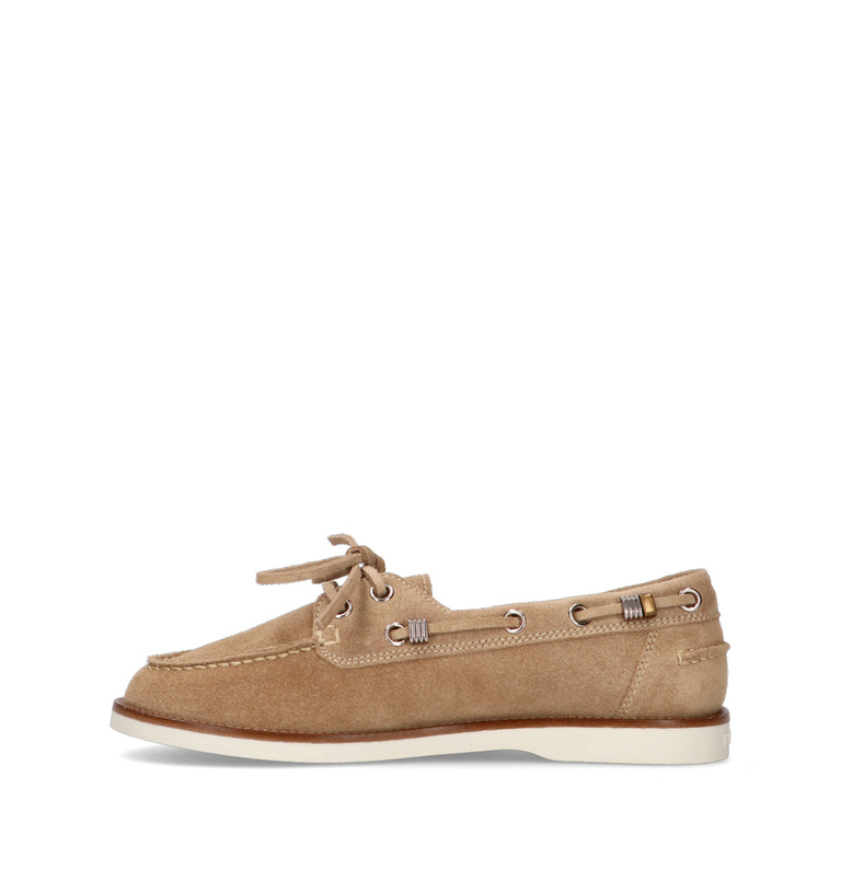 PINKO Scarpa barca donna beige in suede