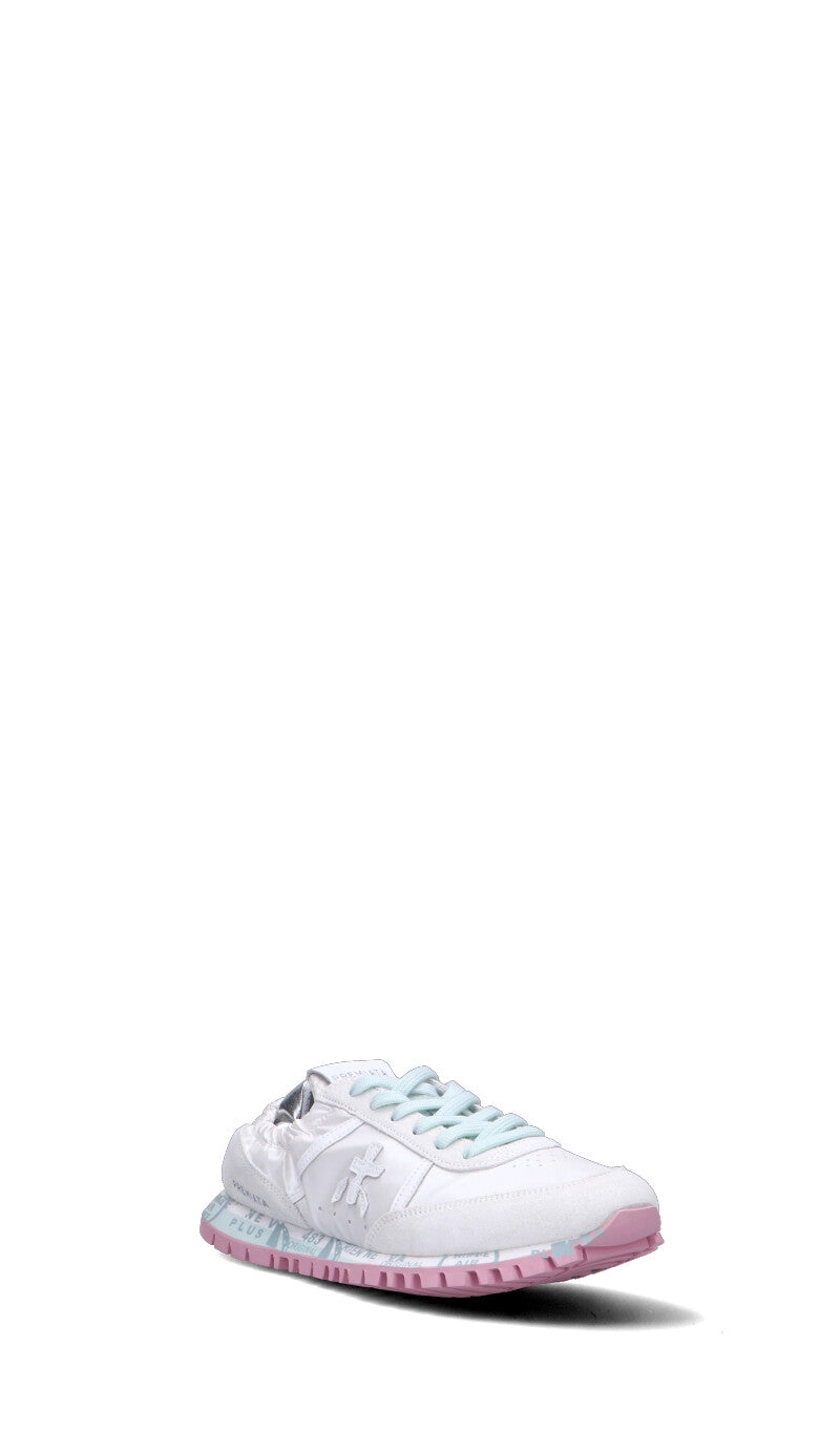 PREMIATA Sneaker donna grigia/azzurra/rosa in suede
