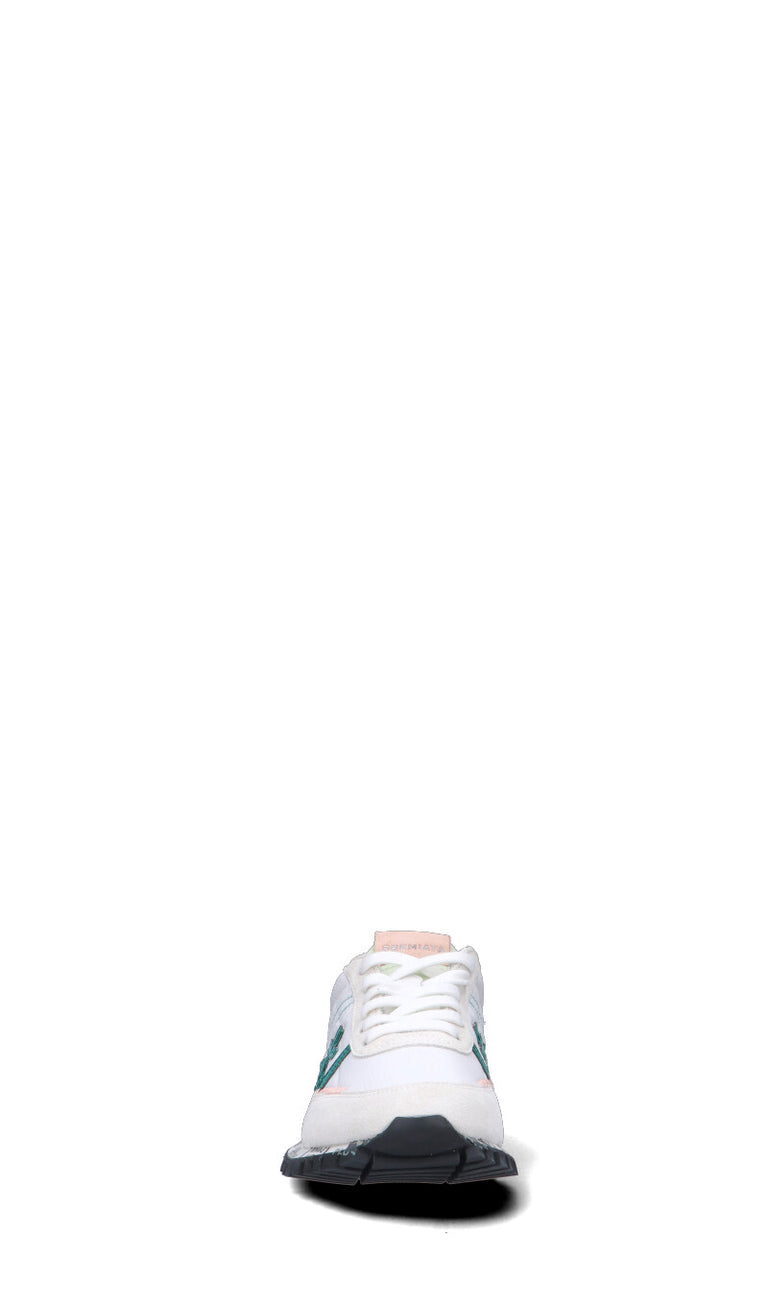 PREMIATA Sneaker donna bianca/verde/rosa in suede