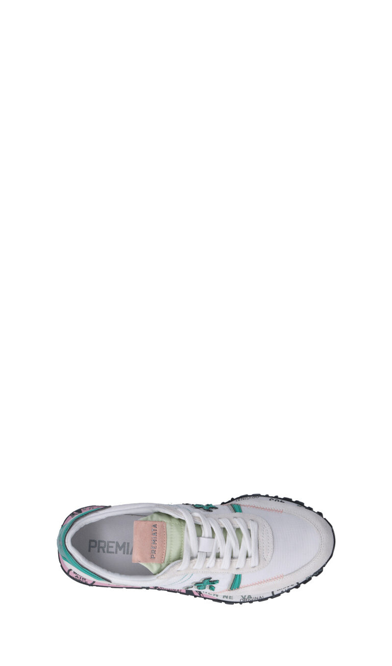 PREMIATA Sneaker donna bianca/verde/rosa in suede
