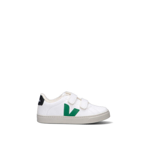 VEJA Sneaker bimbo bianca/verde in pelle