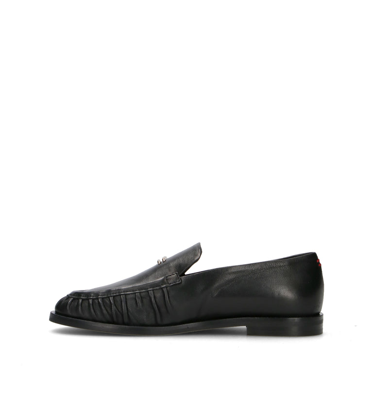 HALMANERA Mocassino donna nero in pelle
