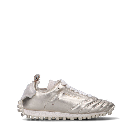 NINE AN HALF Sneaker donna platino in pelle